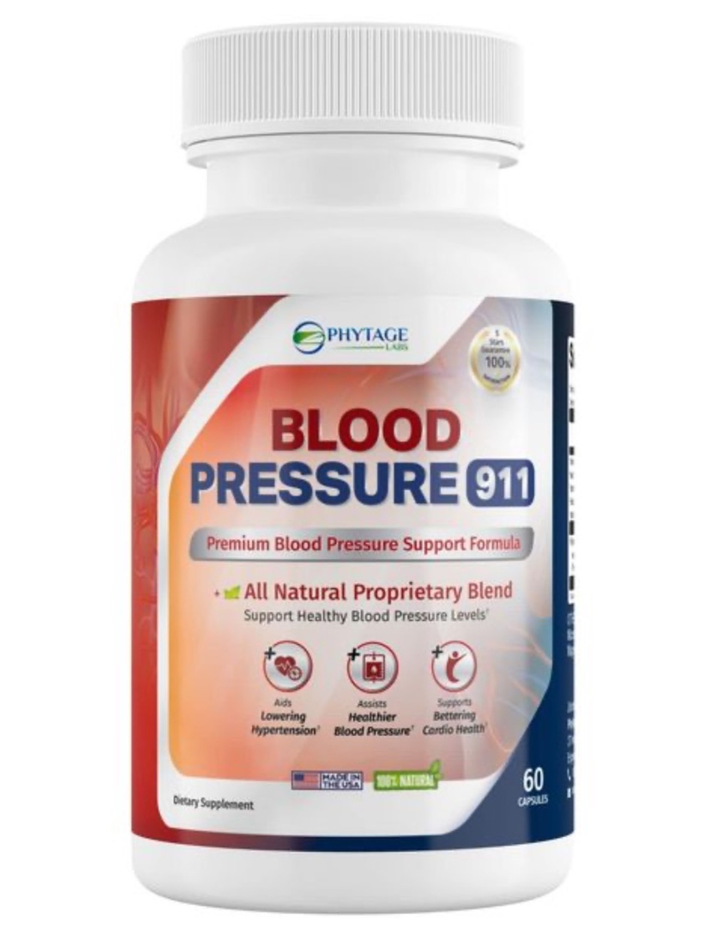 Phytage Labs Blood Pressure 911 Heart Circulation Support Supplement 60 Cap 9/26